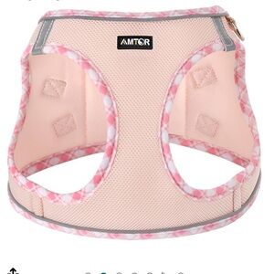 Pet hardness with leash pink size XS reflective